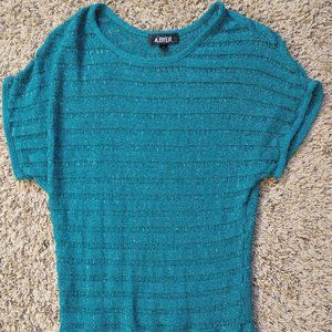 A Byer - Size Medium - Teal Colored Short Sleeve Knit Sweater